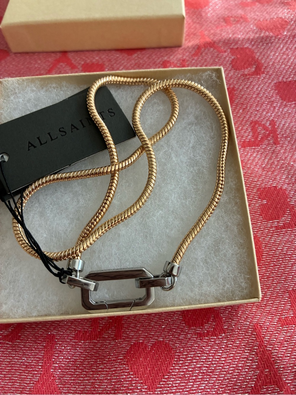 AllSaints Gold and Silver Two-Tone Chain Necklace - Picture 3 of 8